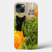 庭のiPadエアケースの黒い子猫 Case-Mate iPhoneケース (裏面)