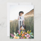 庭はっきりした水色花卒業式 招待状 (裏面)