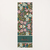 庭はっきりした素朴花パターン名モノグラム ヨガマット (裏面)