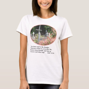 庭は女性のTシャツw/Verseを交差させます Tシャツ