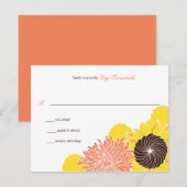 庭は応答結婚式の活気付きます 出欠カード (正面/裏面)