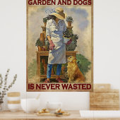 庭や犬と過ごす時間は決して無駄ではない ポスター (キッチン)