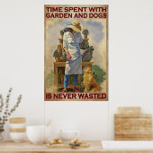庭や犬と過ごす時間は決して無駄ではない ポスター (キッチン)