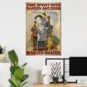 庭や犬と過ごす時間は決して無駄ではない ポスター (ホームオフィス)