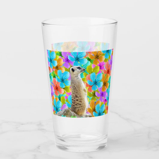 庭よくはしゃぐ園：三色の花の中でメルカット タンブラーグラス (正面)