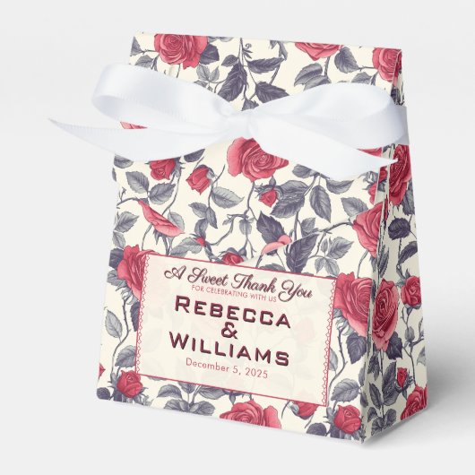 庭をテーマにしたバラのための上品なパーティーの好意ボックス フェイバーボックス (正面サイド)