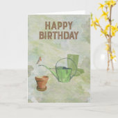 庭をテーマにした誕生日カード カード (黄色い花)