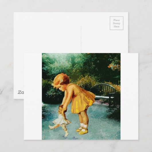 庭を散歩に出る ポストカード (正面/裏面)