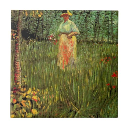 『庭を歩く女』（にわをあるくじょ、英: A Woman Walking in a Garden） タイル (正面)