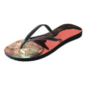 庭を眺めるグローブコーラルピンクのステンドグラスの外観 ビーチサンダル (アングル)