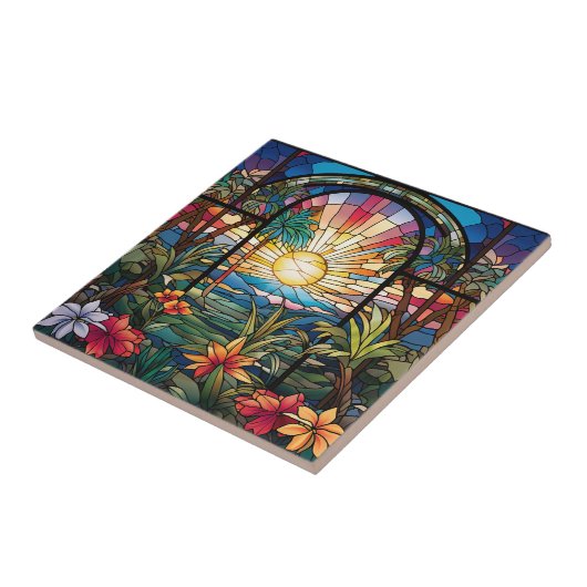 庭エレガントフェイクステンドグラス タイル (側面)