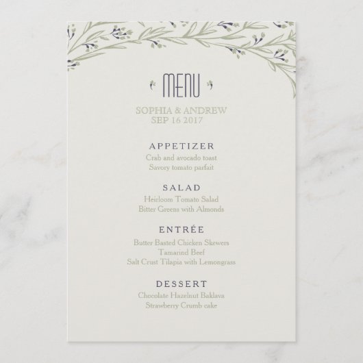 庭エレガントフローララス結婚トのメニュー メニュー (正面)