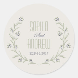 庭エレガントフローララス結婚トのモノグラム ラウンドシール