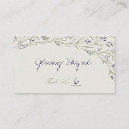 庭エレガントフローララス結婚ト座席表 プレイスカード (正面)