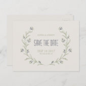 庭エレガントフローラ素朴な結婚式は日付を保存 案内ポストカード (正面/裏面)