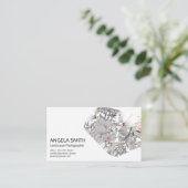 庭エレガント花植物花 名刺 (スタンド正面)