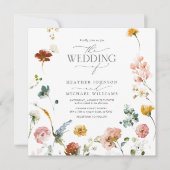 庭エレガント花水彩フローラ結婚ズ 招待状 (正面)