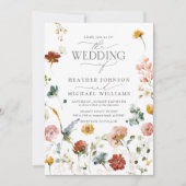 庭エレガント花水彩フローラ結婚ズ 招待状 (正面)