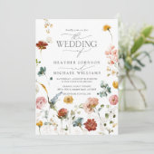 庭エレガント花水彩結婚写真 招待状 (スタンド正面)