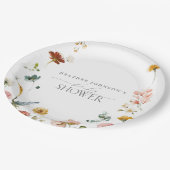 庭エレガント花水彩赤ちゃんシャワー ペーパープレート (アングル)