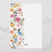 庭エレガント花野花結婚金ゴールド 箔招待状 (裏面)