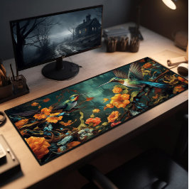 庭カラフルのハチドリ デスクマット