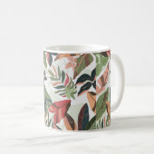 庭カラフルの葉，イラストレーションヴィンテージ  コーヒーマグカップ (正面右)