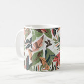 庭カラフルの葉，イラストレーションヴィンテージ  コーヒーマグカップ (正面左)