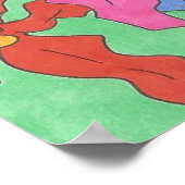 庭カラフル筆とインクアートのポスター ポスター (角)