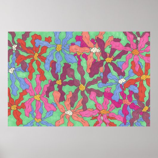 庭カラフル筆とインクアートのポスター ポスター (正面)