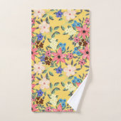 庭スタイリッシュフローラデザイン バスタオルセット (ハンドタオル)