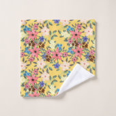 庭スタイリッシュフローラデザイン バスタオルセット (ウォッシュタオル)