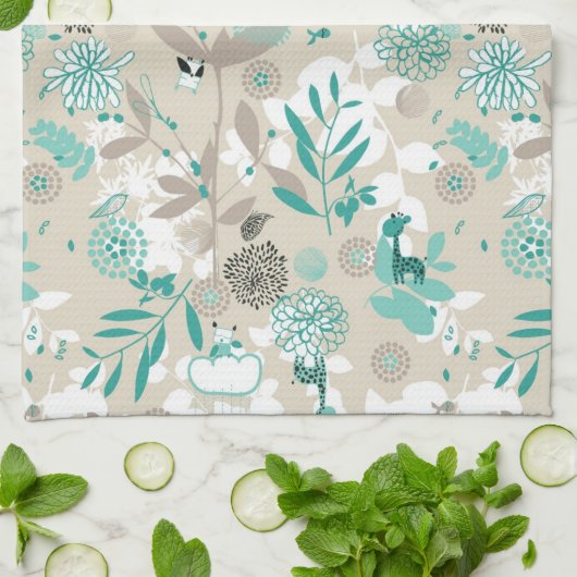 庭パターン キッチンタオル (折り畳み)