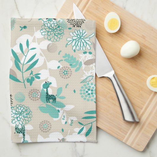 庭パターン キッチンタオル (四つ折り)