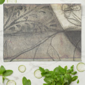 庭パネ葉ル、花、草 キッチンタオル (折り畳み)