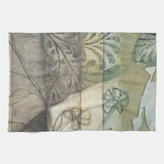 庭パネ葉ル、花、草 キッチンタオル (横)