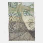 庭パネ葉ル、花、草 キッチンタオル (縦)