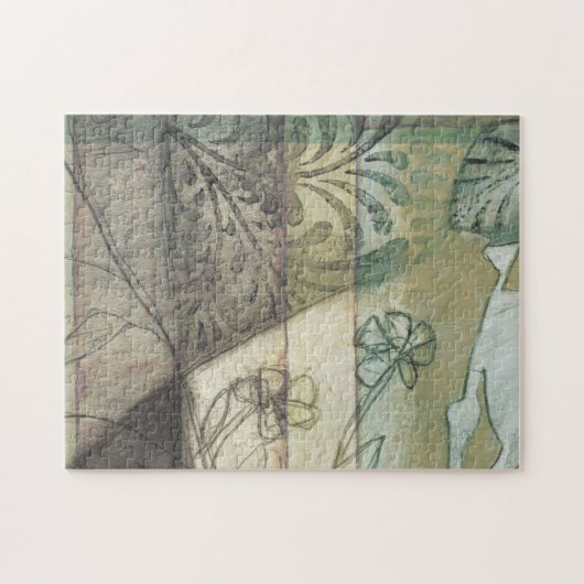 庭パネ葉ル、花、草 ジグソーパズル (横)