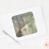 庭パネ葉ル、花、草 スクエアシール (封筒)