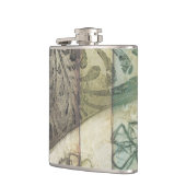 庭パネ葉ル、花、草 フラスク (左)