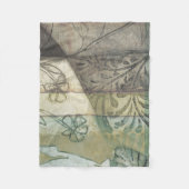 庭パネ葉ル、花、草 フリースブランケット (正面)