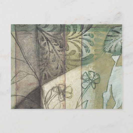 庭パネ葉ル、花、草 ポストカード (正面)