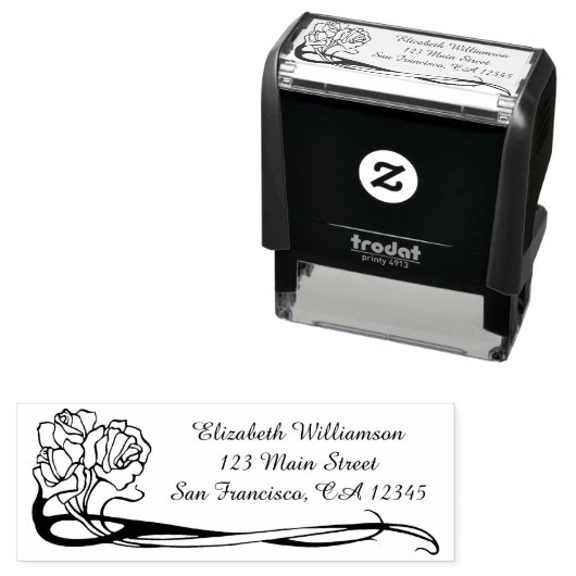 庭パーソナライズされたのバラでスタンプ セルフインキングスタンプ (インサイチュ)