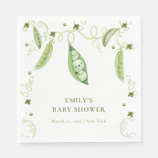 庭モダンスイートピーインポッドベビーシャワー スタンダードランチョンナプキン (正面)