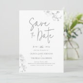 庭モダン蘭の結婚写真日付の保存 招待状 (スタンド正面)