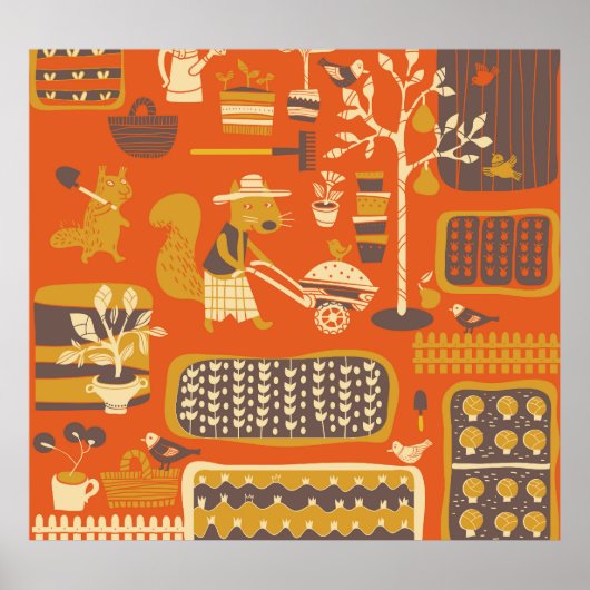 庭リスお洒落ズ：動物のシーン ポスター (正面)