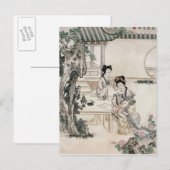 庭中国のの婦人 ポストカード (正面/裏面)