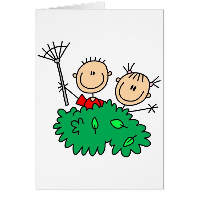 庭仕事カードをしている子供 (正面)