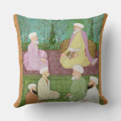 庭台地で着席する6人のイスラム教の神秘家fr クッション (裏面)