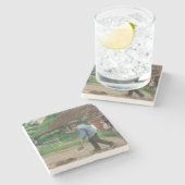 庭園での午後の作業（H.A.ブレンデキルデ著） ストーンコースター (横)